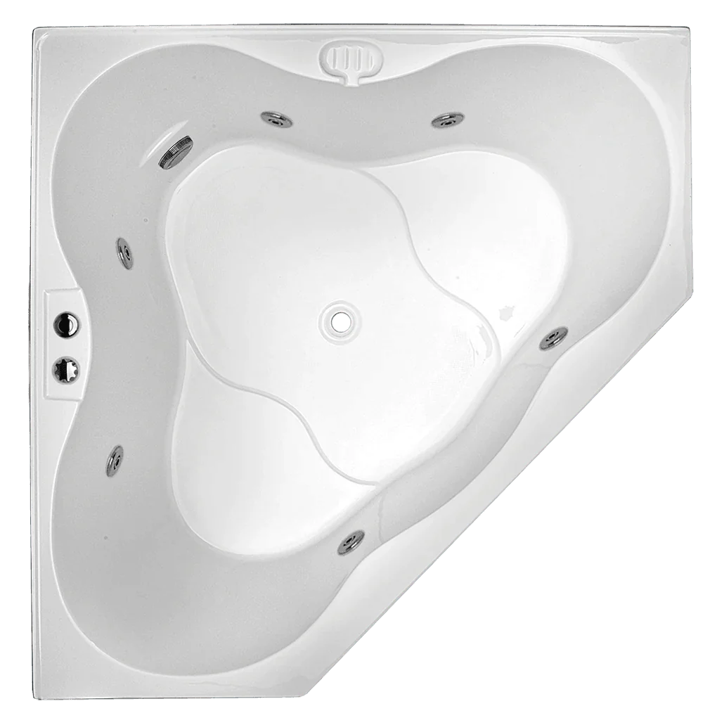 Zamora 1485*1485*490mm White Acrylic 6/10/14 Jets Drop in Spa Corner Bath Tub - Living and Bathroom