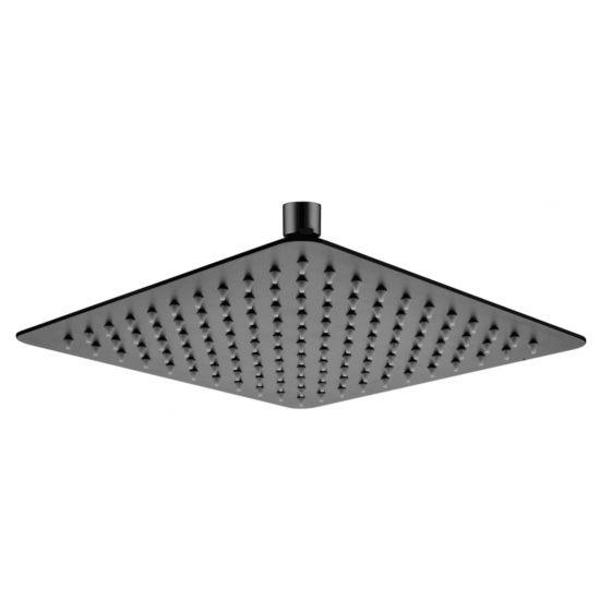 Super-slim Square Black Rainfall Shower Head 250mm - Living and Bathroom