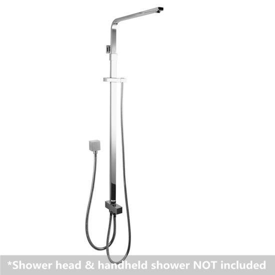 Square Chrome Shower Station without Shower Head and Handheld Shower - Living and Bathroom