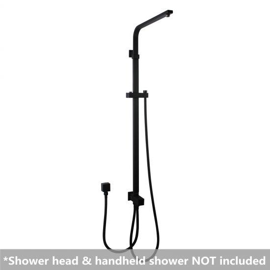 Square Black Shower Station without Shower Head and Handheld Shower - Living and Bathroom