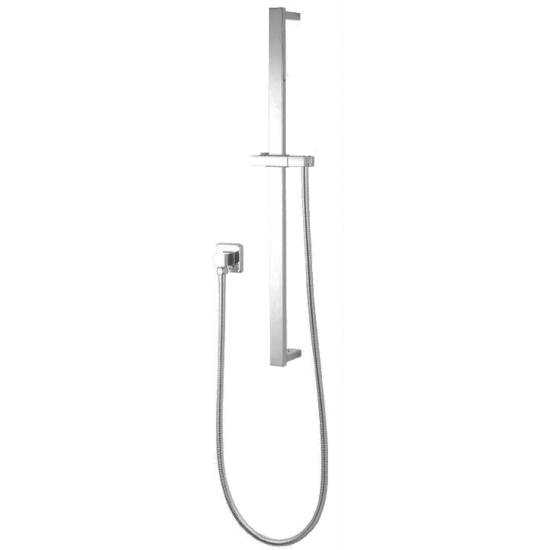 Square Brushed Nickel Hand Shower Rail without Handheld Shower - Living and Bathroom