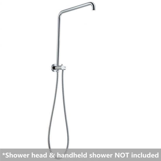300mm Height Round Chrome Top Water Inlet Shower Rail - Living and Bathroom