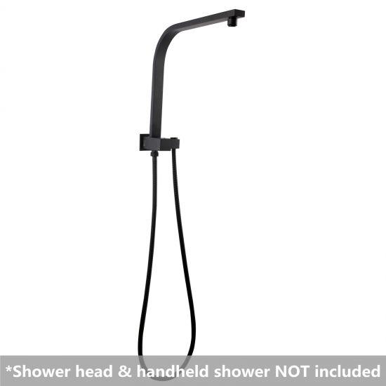 Square Black Shower Station without Shower Head and Handheld Shower - Living and Bathroom