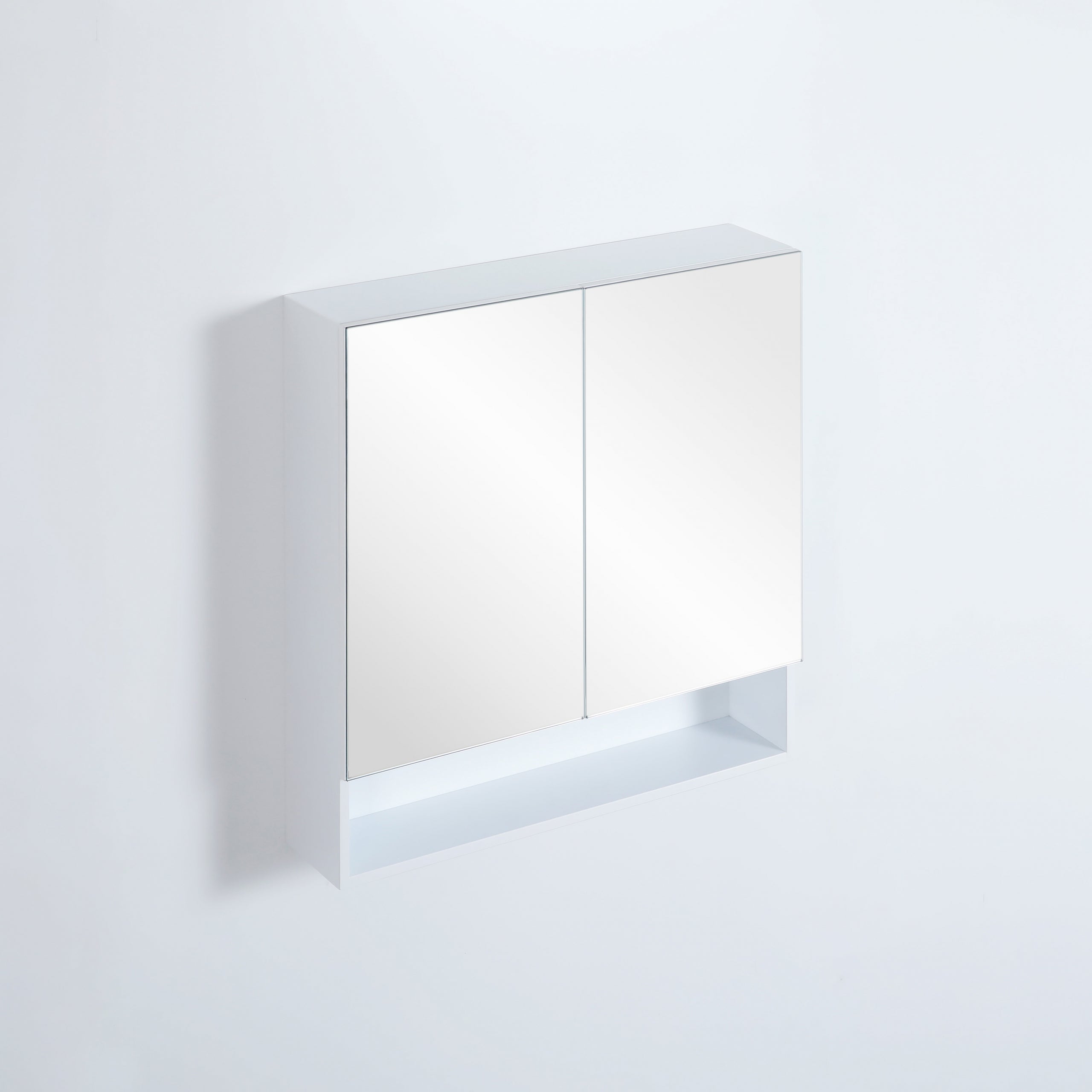 Fremantle PVC Shaving Cabinet With Open Shelf Matte White
