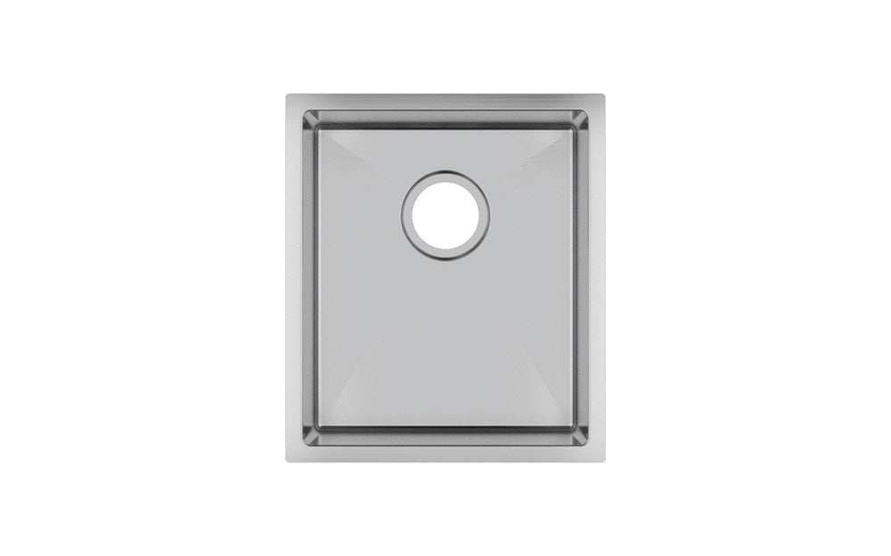 Round Corner Chrome Stainless Steel Handmade Single Bowl Kitchen Sink 390*450*215mm