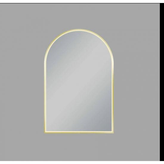 600*900mm Arch 3 Color Lighting Gun Metal Grey Aluminum Framed Front Hidden LED Mirror with Touch Sensor Switch - Living and Bathroom