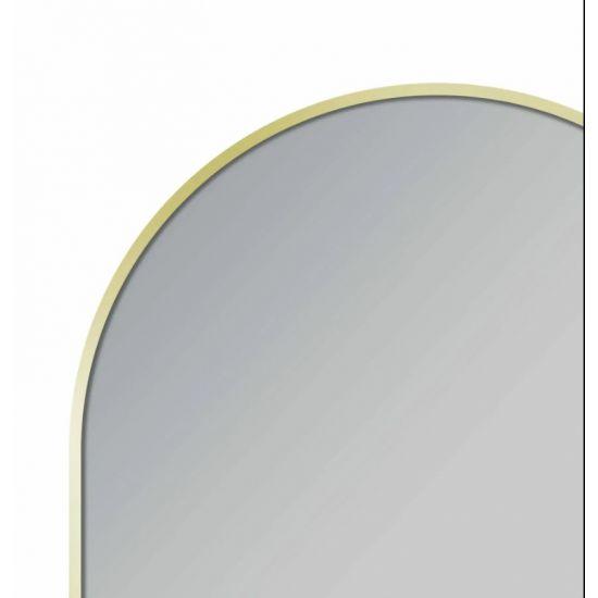 600*900mm Arch 3 Color Lighting Gun Metal Grey Aluminum Framed Front Hidden LED Mirror with Touch Sensor Switch - Living and Bathroom