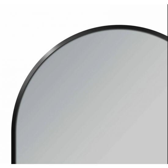 600*900mm Arch 3 Color Lighting Matte Black Aluminum Framed Front Hidden LED Mirror with Touch Sensor Switch - Living and Bathroom