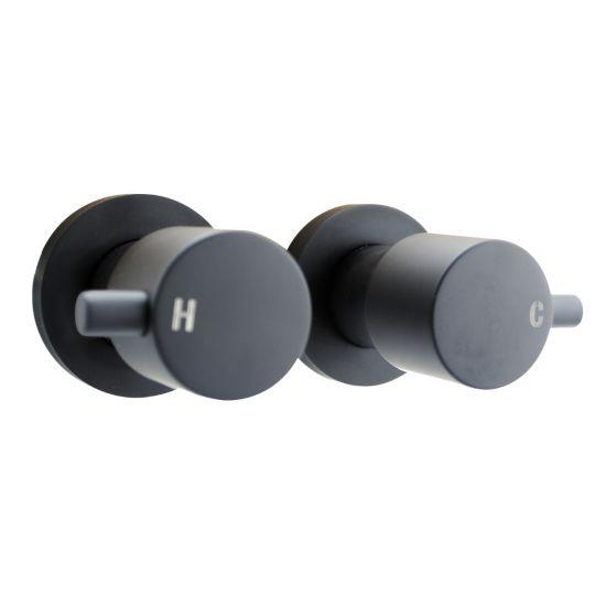 LUCID PIN Black Shower Wall Taps - Living and Bathroom