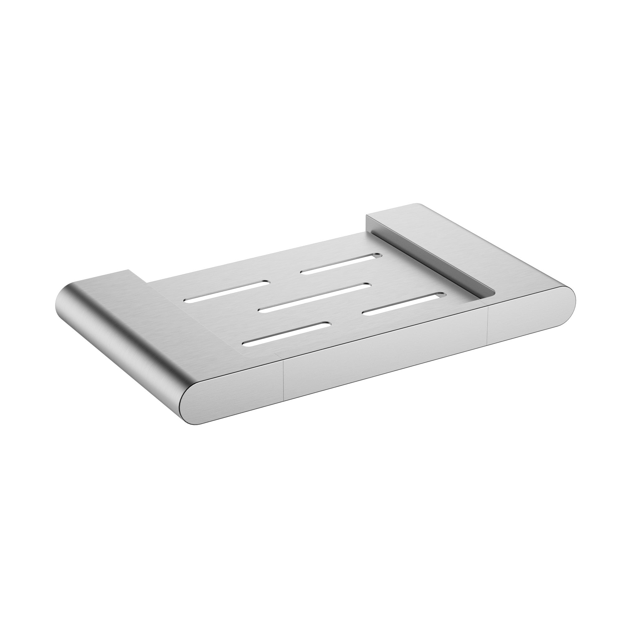 Cora Round Cornered Rectangle Soap Shelf - Brushed Nickel