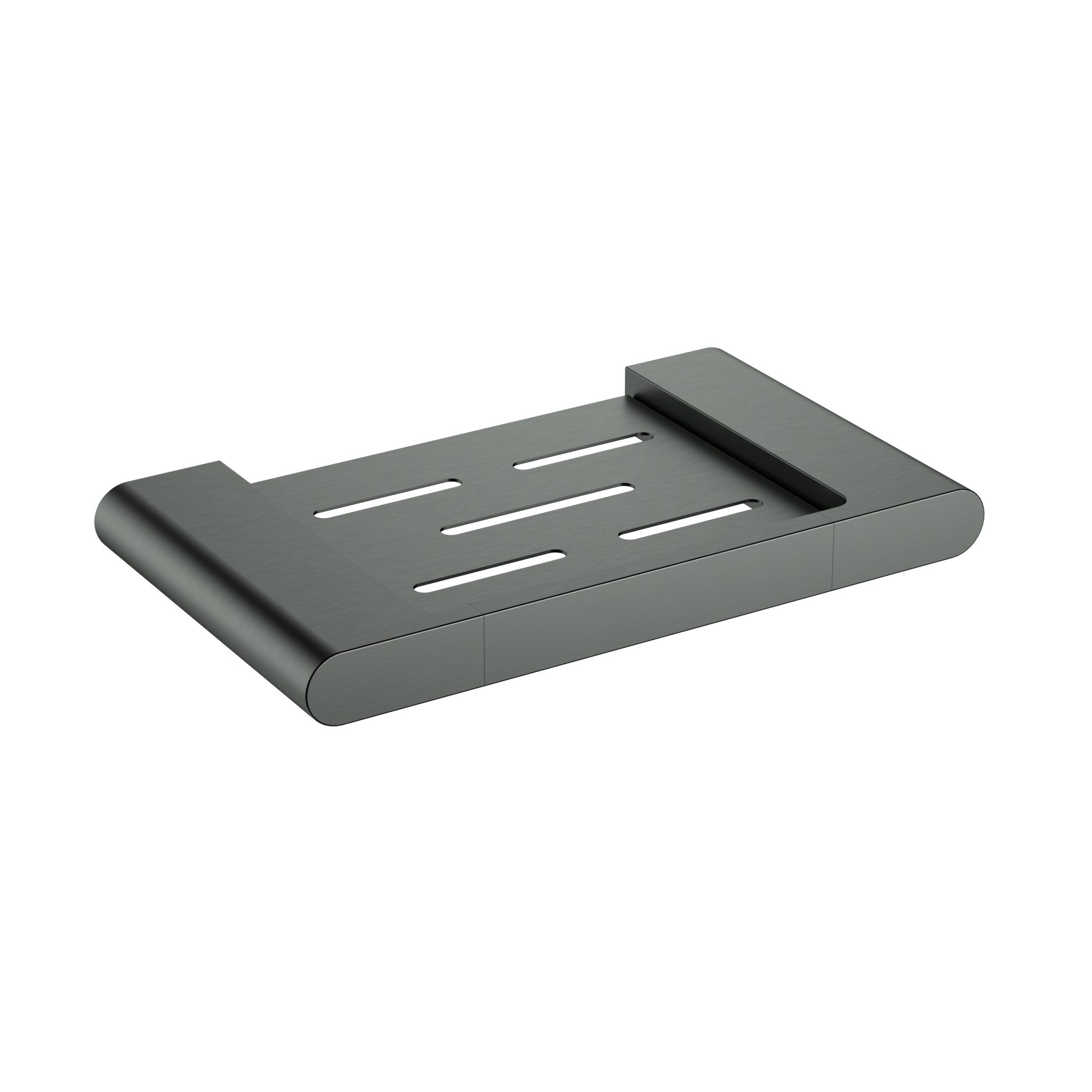 Cora Round Cornered Rectangle Soap Shelf - Gun Metal