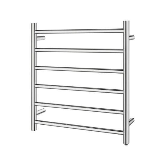 Round Chrome Electric Heated Towel Rack 6 Bars - Living and Bathroom