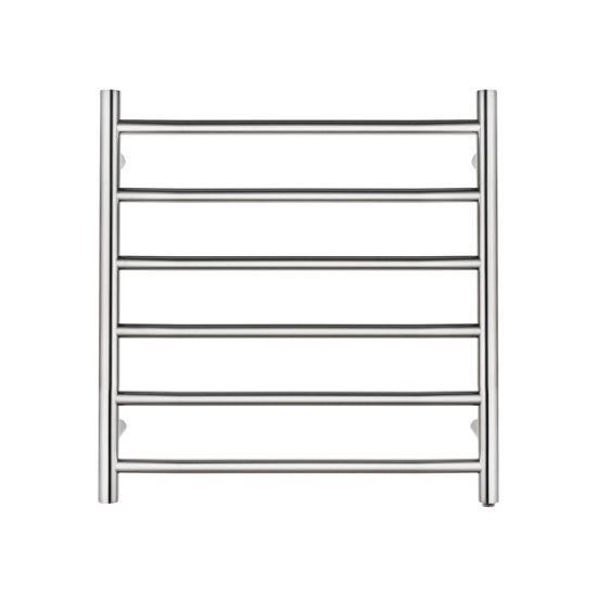 Round Chrome Electric Heated Towel Rack 6 Bars - Living and Bathroom