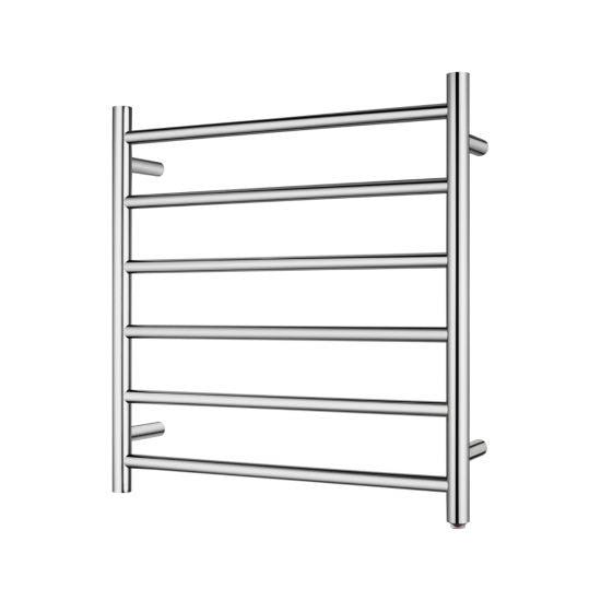 Round Chrome Electric Heated Towel Rack 6 Bars - Living and Bathroom