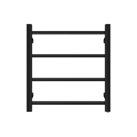 Square Matte Black Electric Heated Towel Rack 4 Bars - Living and Bathroom