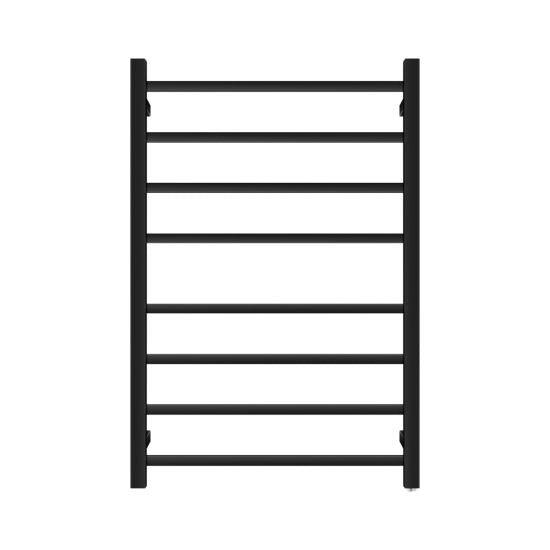 Square Black Electric Heated Towel Rack 8 Bars - Living and Bathroom