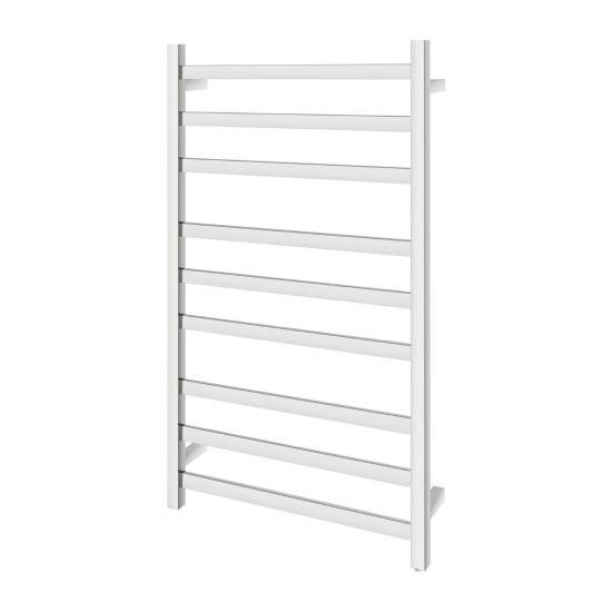 Square Chrome Electric Heated Towel Rack 9 Bars - Living and Bathroom
