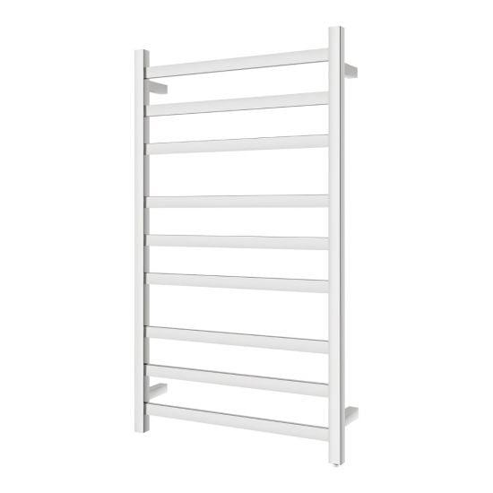 Square Chrome Electric Heated Towel Rack 9 Bars - Living and Bathroom
