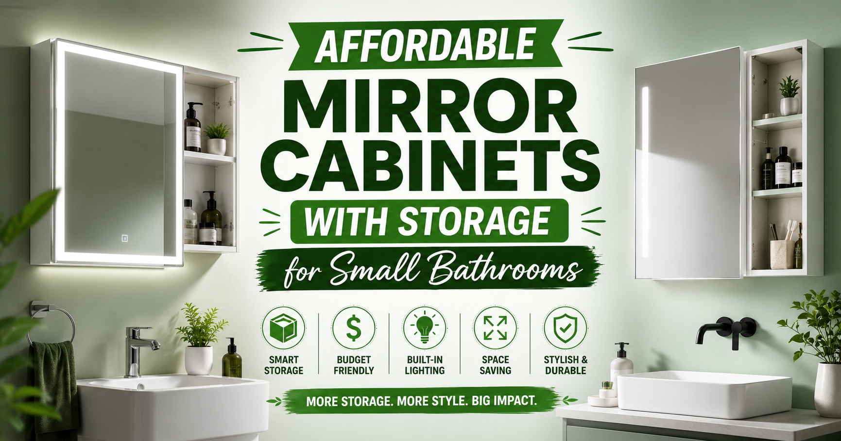 Affordable Mirror Cabinets with Storage for Small Bathrooms