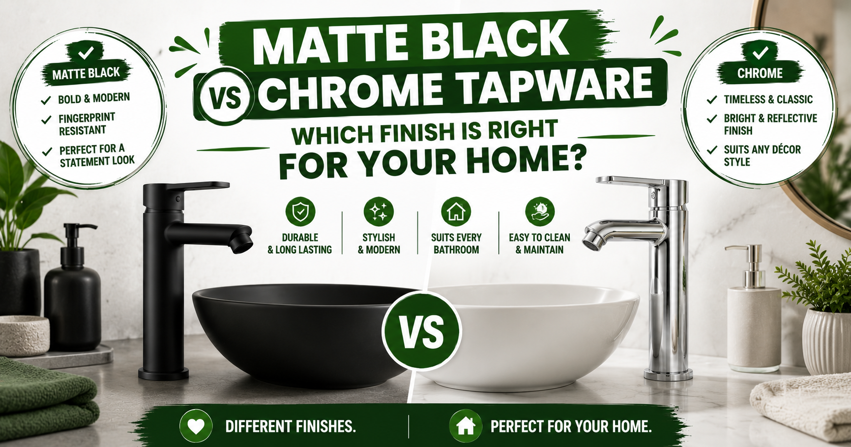 Matte Black vs Chrome Tapware: Which Finish Is Right for Your Home?
