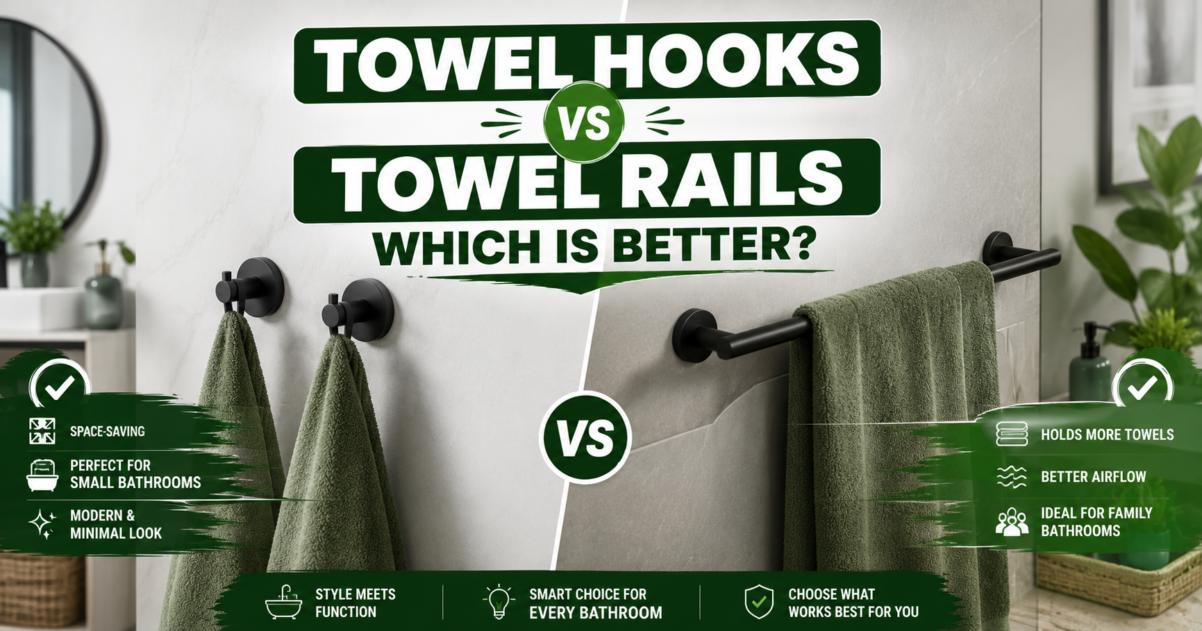 Towel Hooks vs Towel Rails: Which Is Better?
