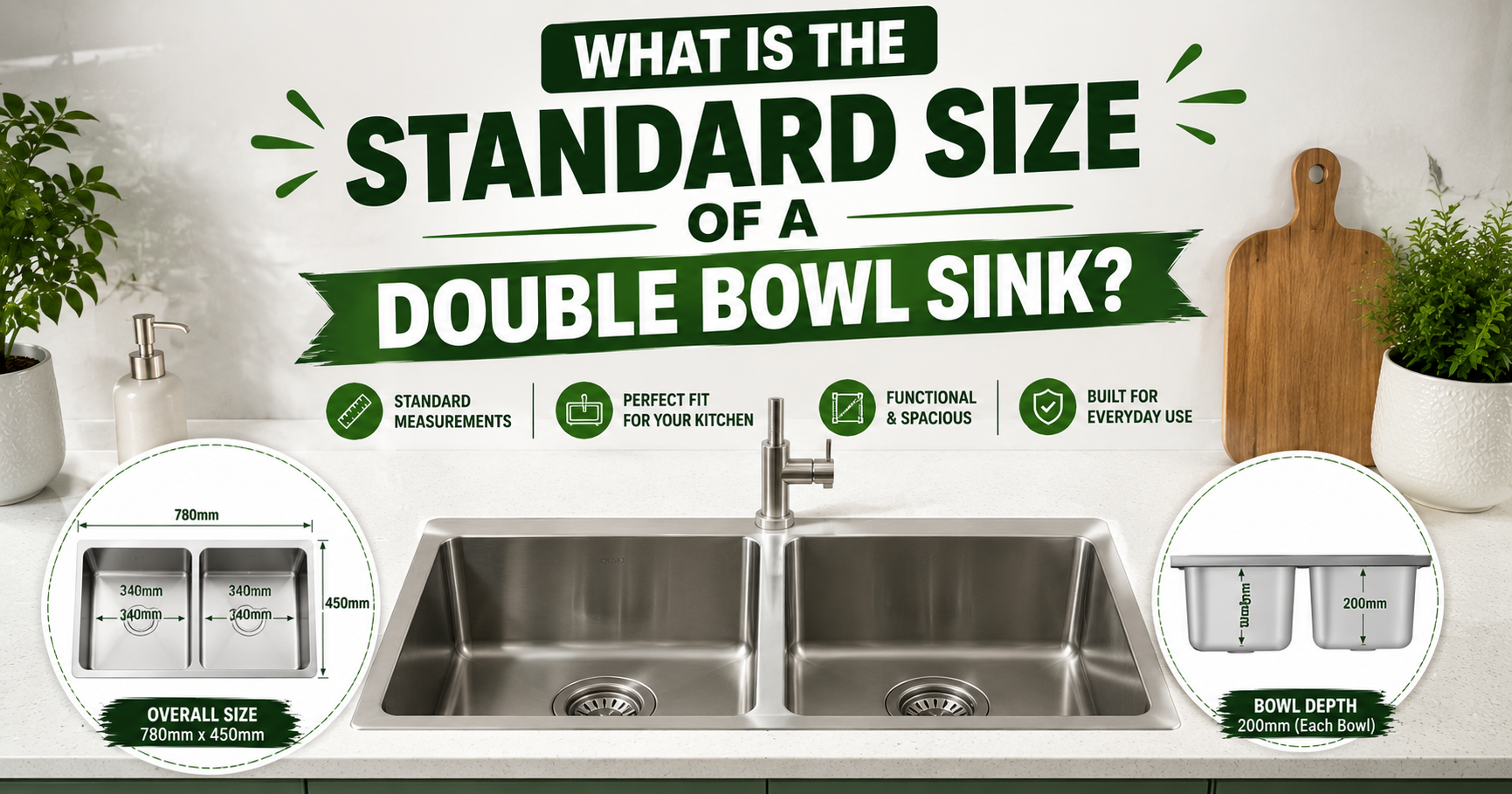 What Is the Standard Size of a Double Bowl Sink?