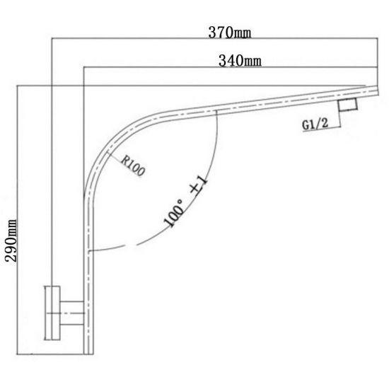 Square Brushed Nickel Gooseneck Wall Shower Arm - Living and Bathroom