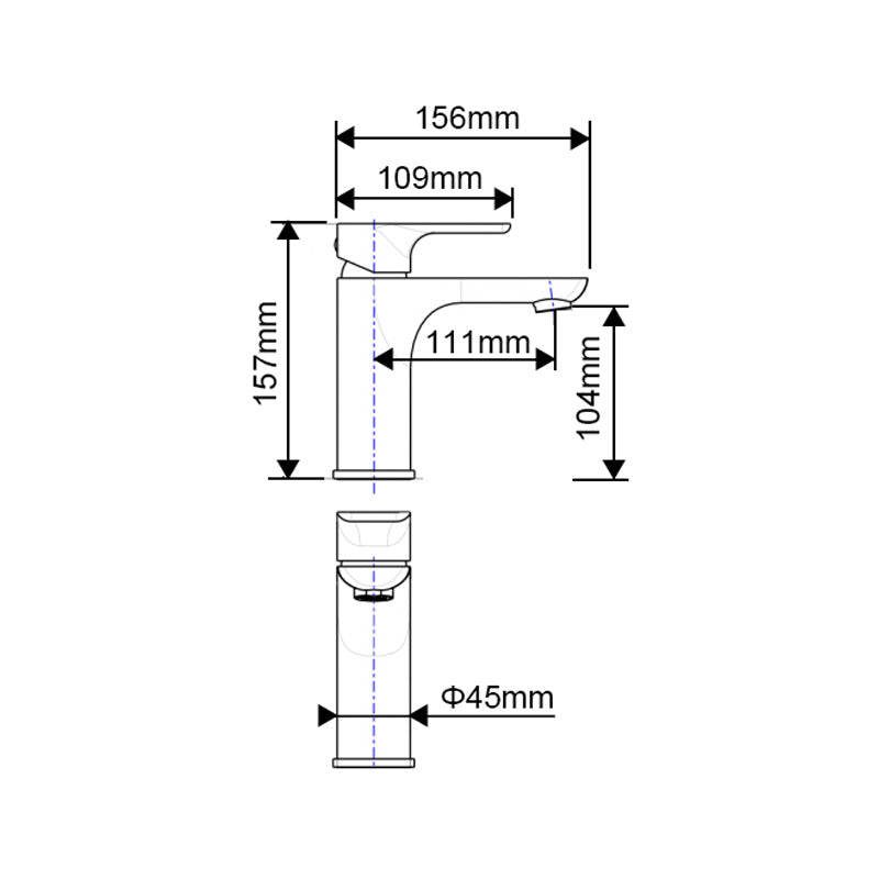 VOG Series Brushed Brass Basin Mixer