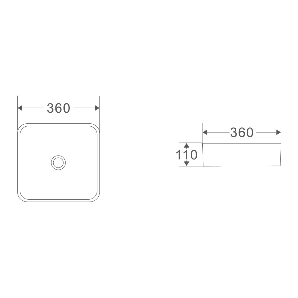 SQ 36 Above Counter Square Basin - Living and Bathroom