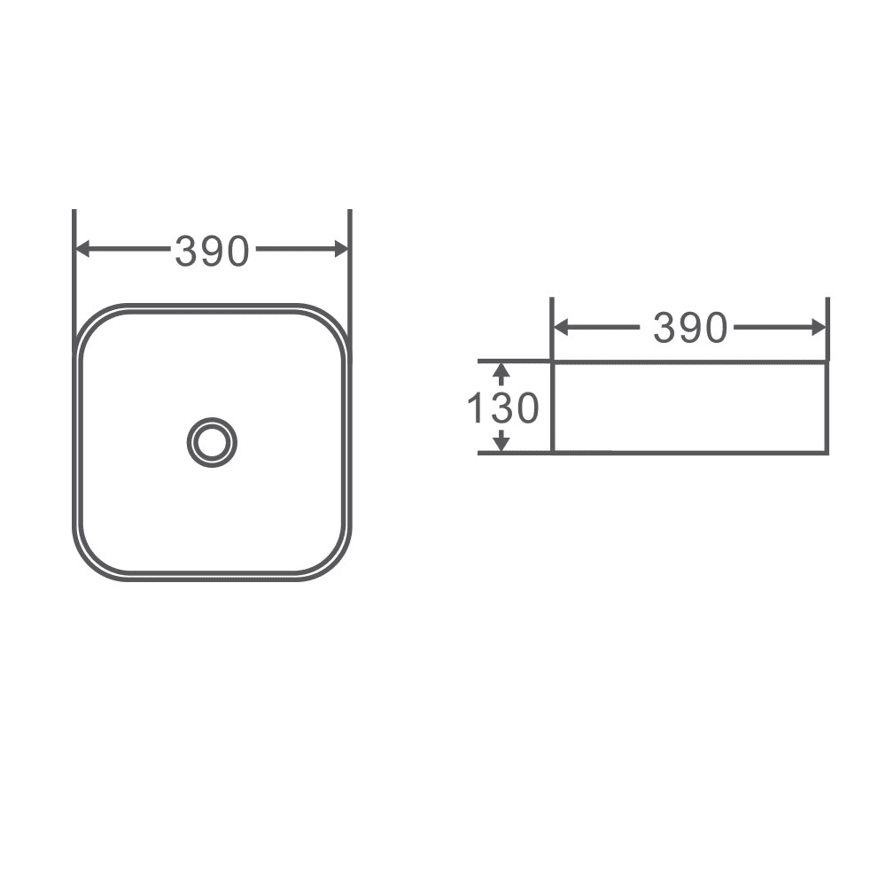 SQ 39 Above Counter Round Basin - Living and Bathroom