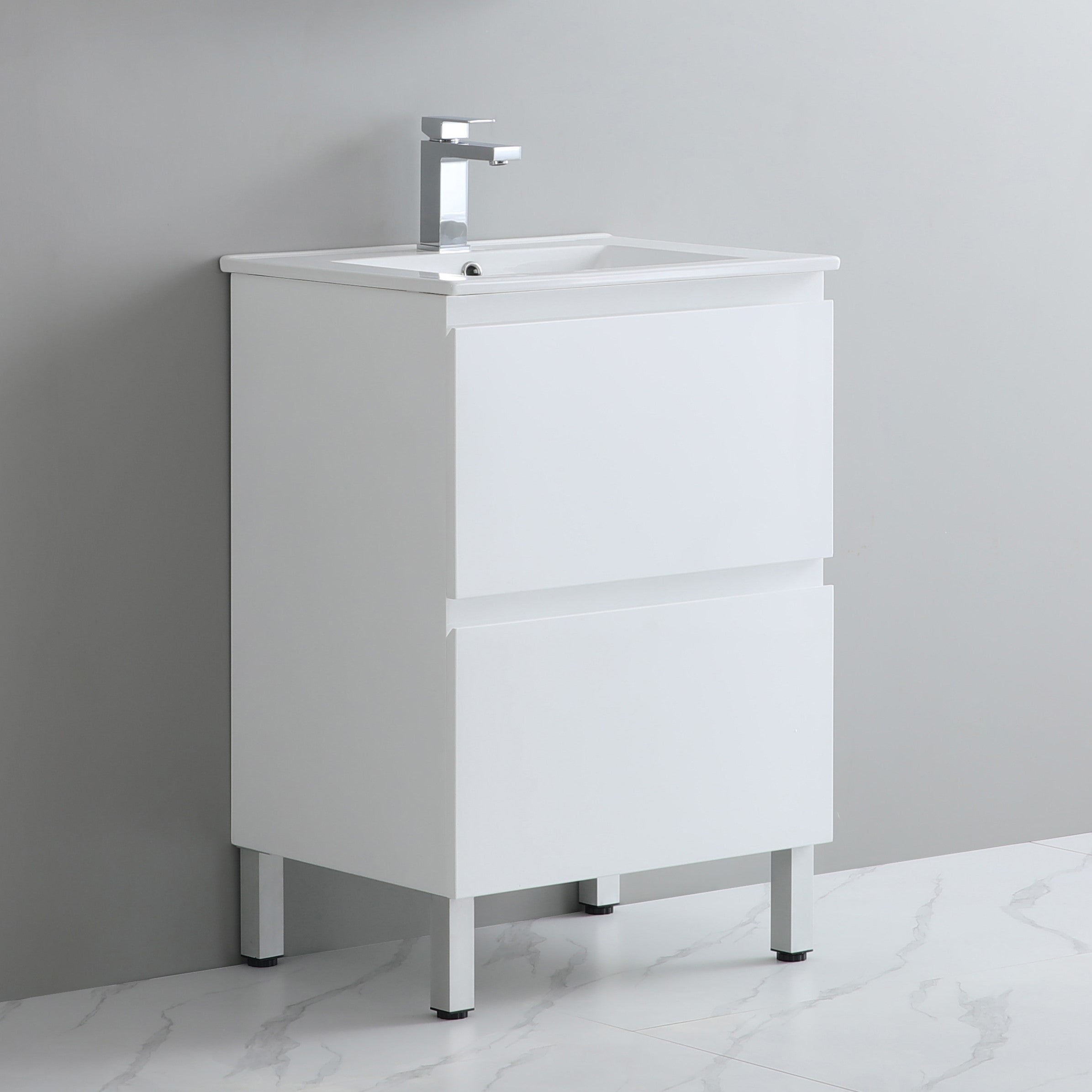 Riva PVC Freestanding Bathroom Vanity White