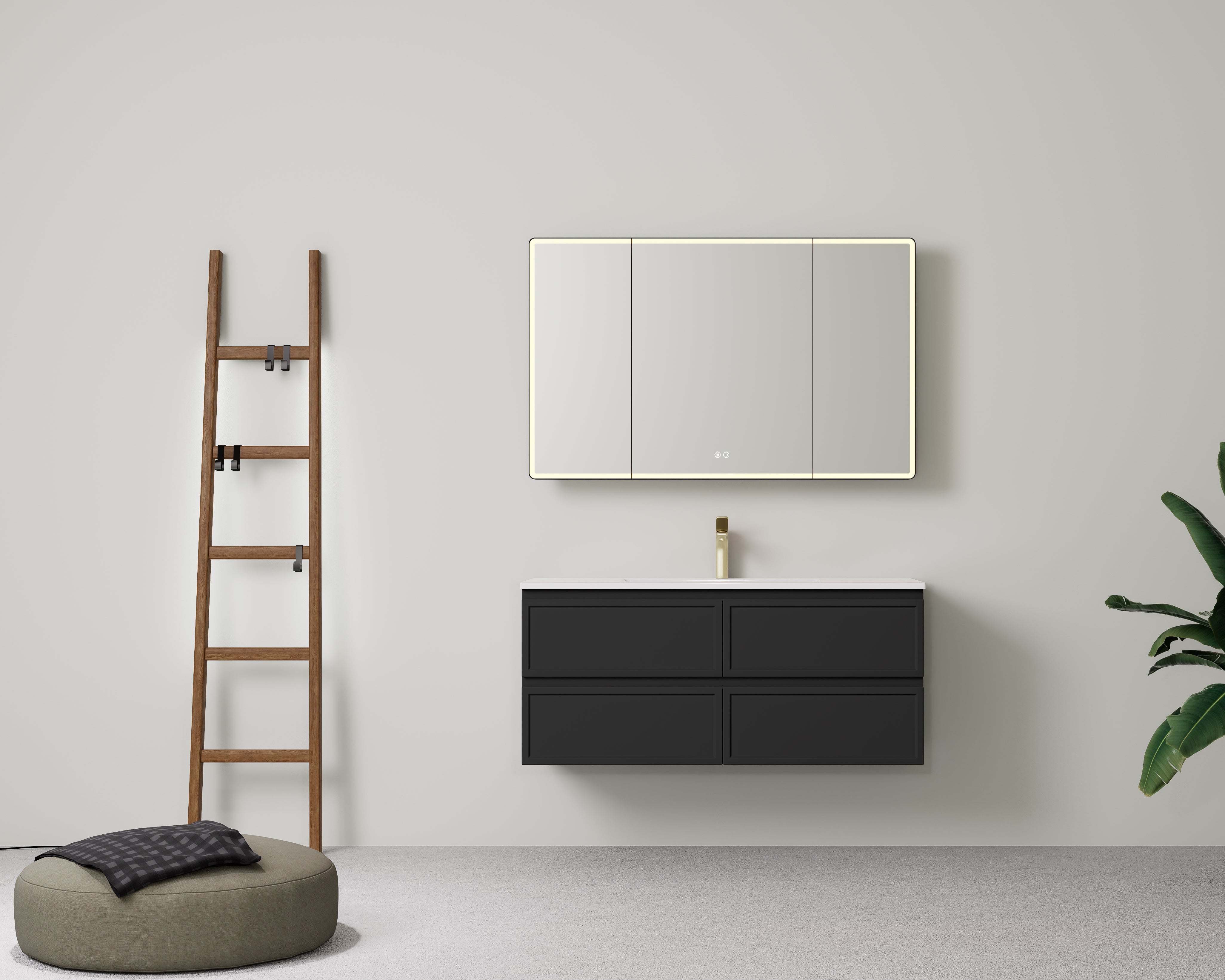 Hamilton Federation Prime Wall Hung PVC Cabinet Matte Black