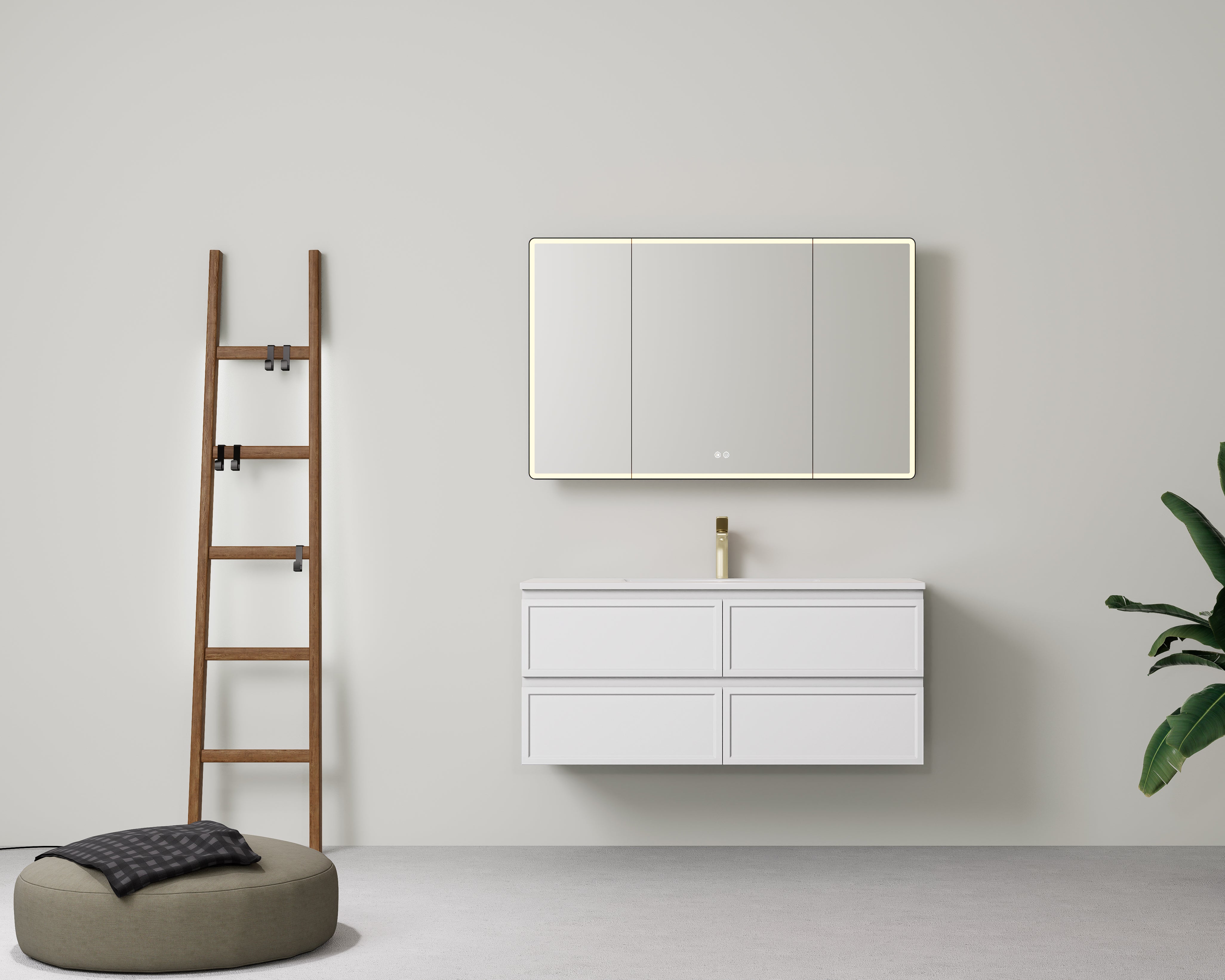 Hamilton Federation Prime Wall Hung PVC Cabinet Matte White