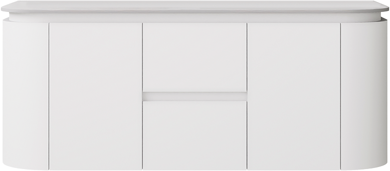 Devito Modern Curve Wall Hung Vanity PVC Cabinet Matte White