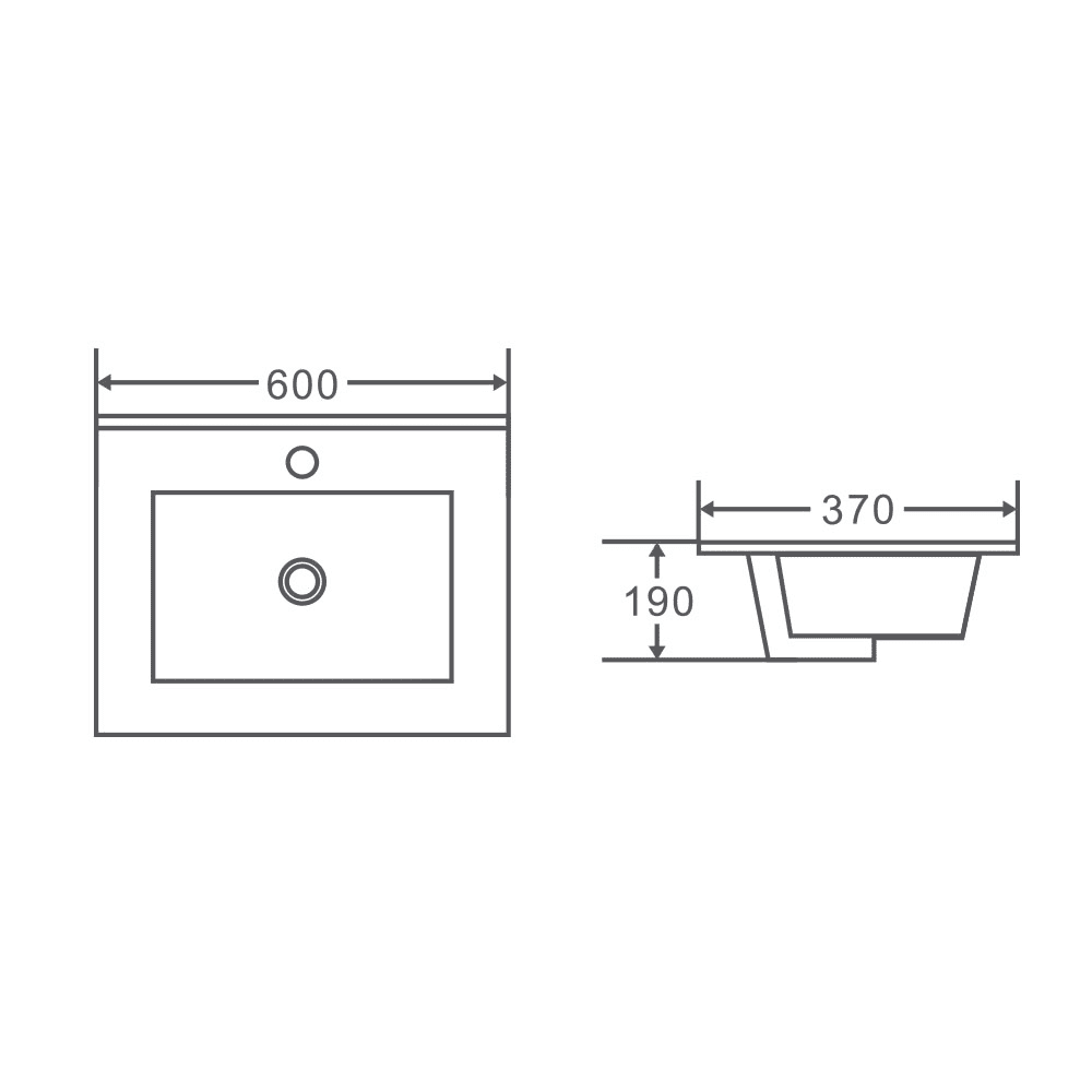 Mercio 600mm Slim Ceramic Top - Living and Bathroom