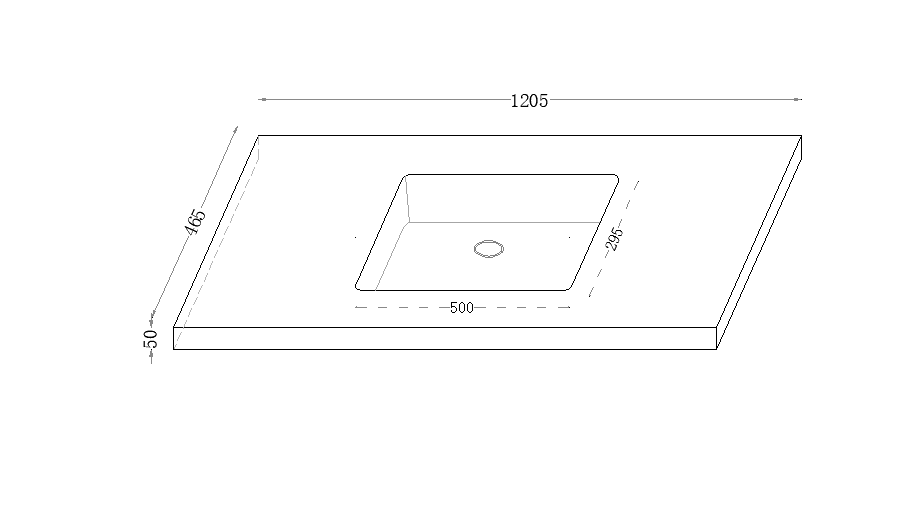 Carrara White Undermount Sintered Stone Top With Seamless Ceramic Basin Without Tap Hole