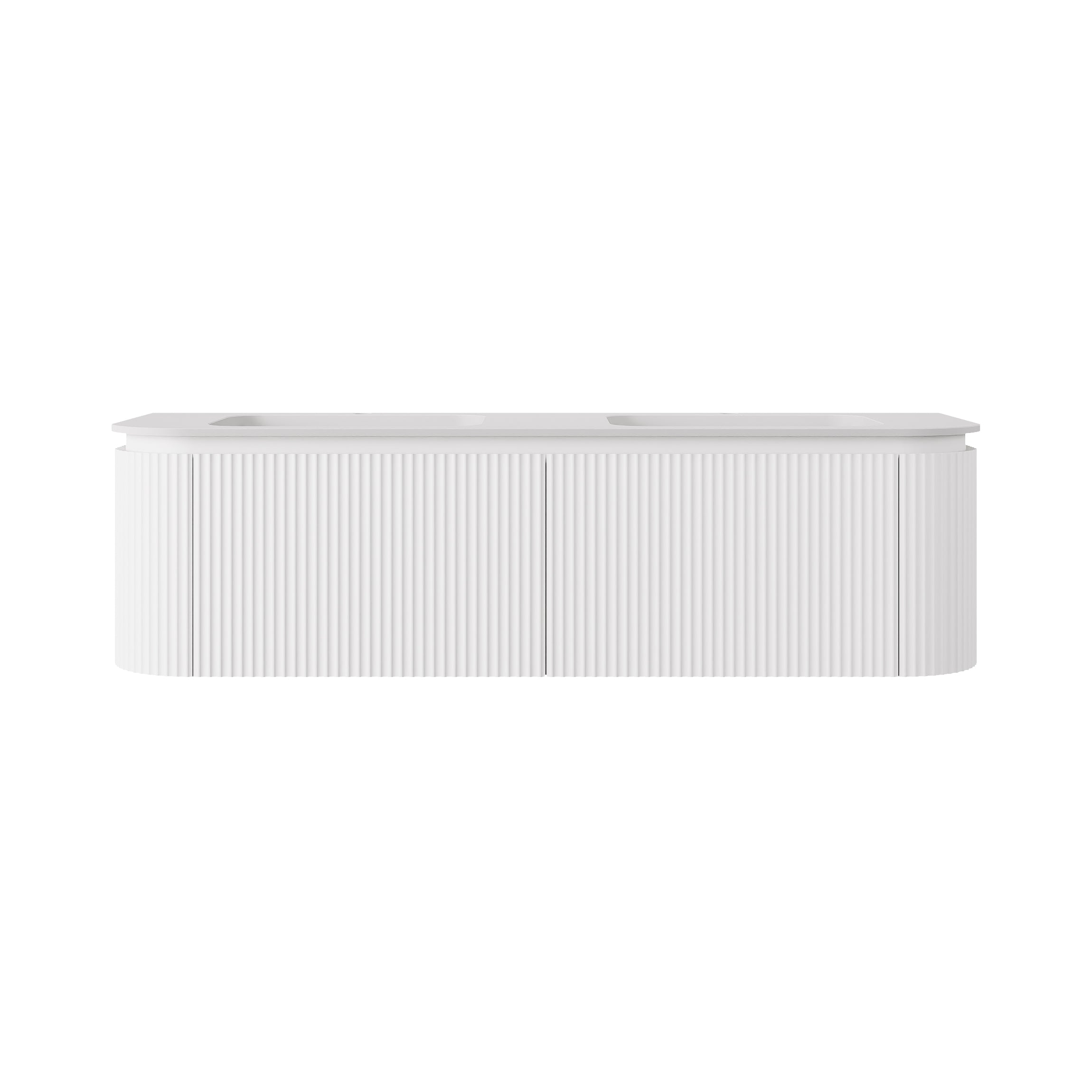Estella Modern Curve Wall Hung Vanity PVC Cabinet Matte White
