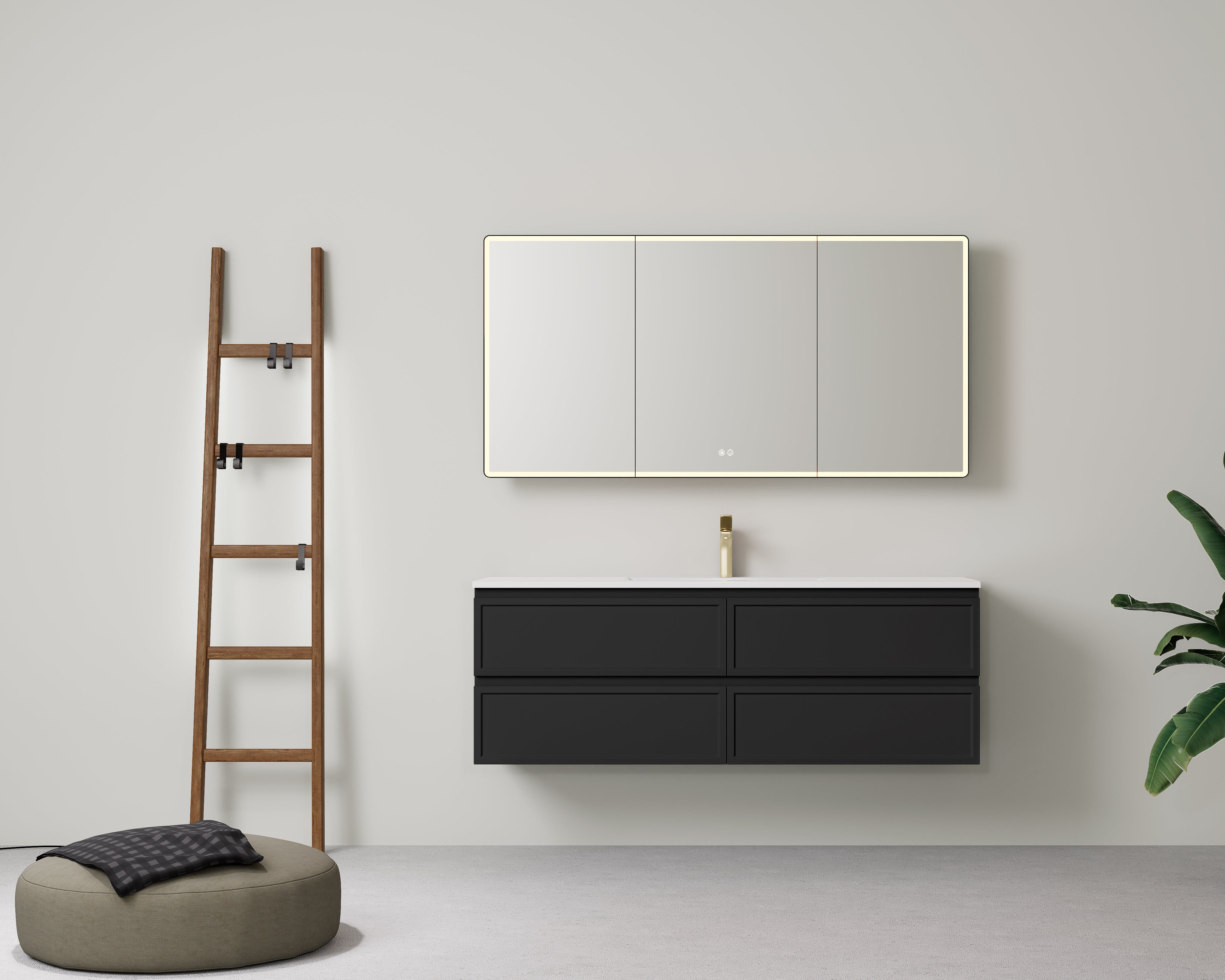 Hamilton Federation Prime Wall Hung PVC Cabinet Matte Black