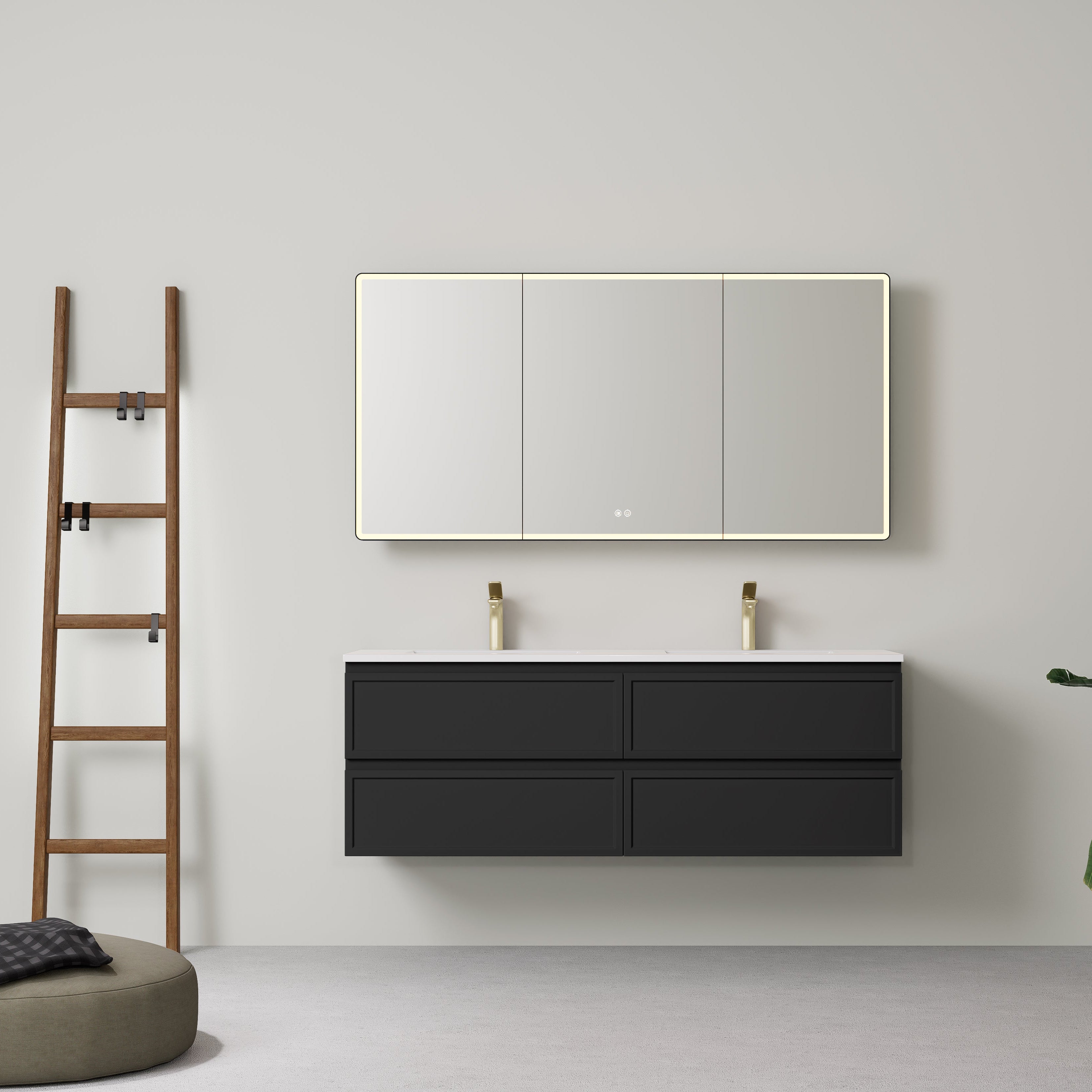 Hamilton Federation Prime Wall Hung PVC Cabinet Matte Black