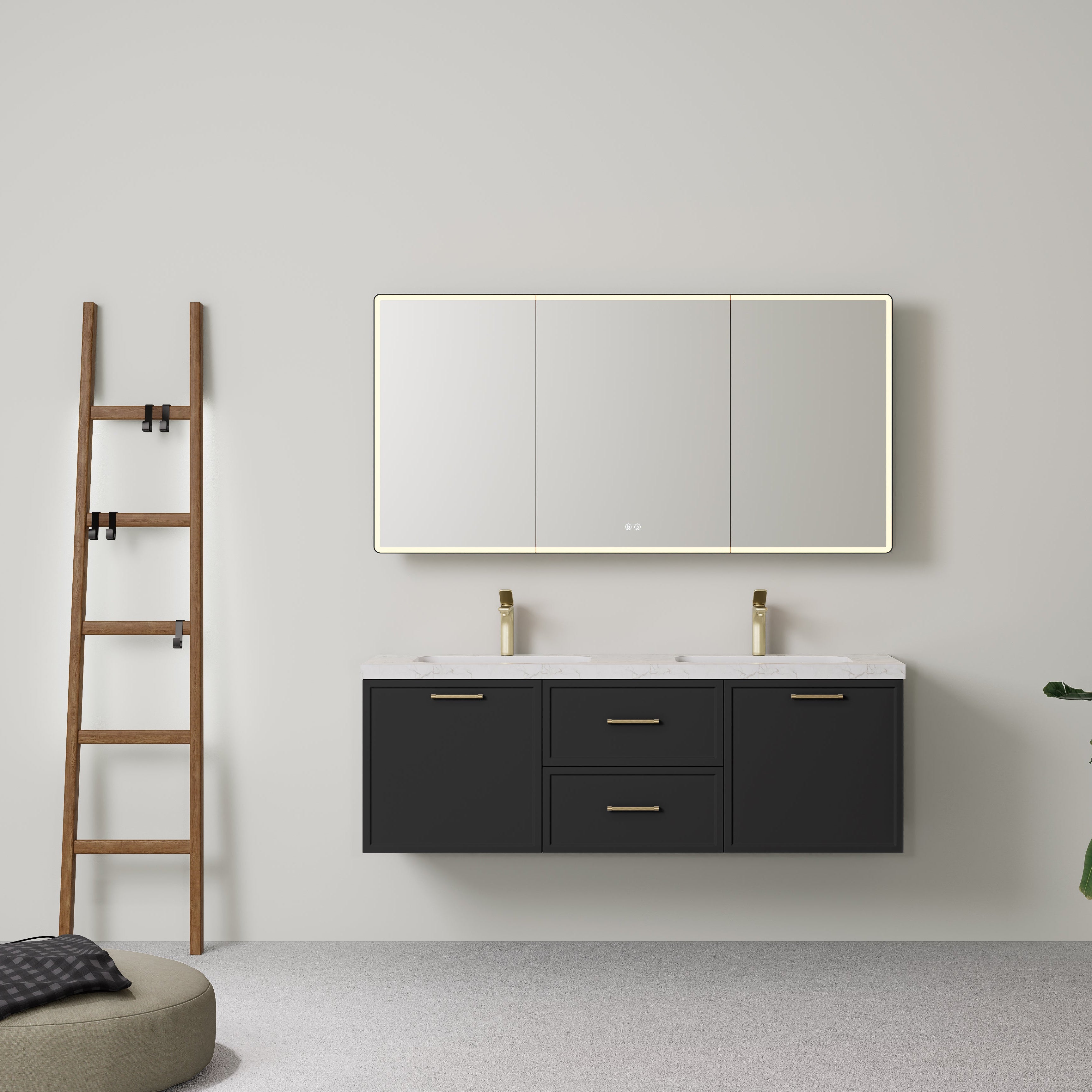 Kingsley Federation Wall Hung PVC Cabinet Matte Black