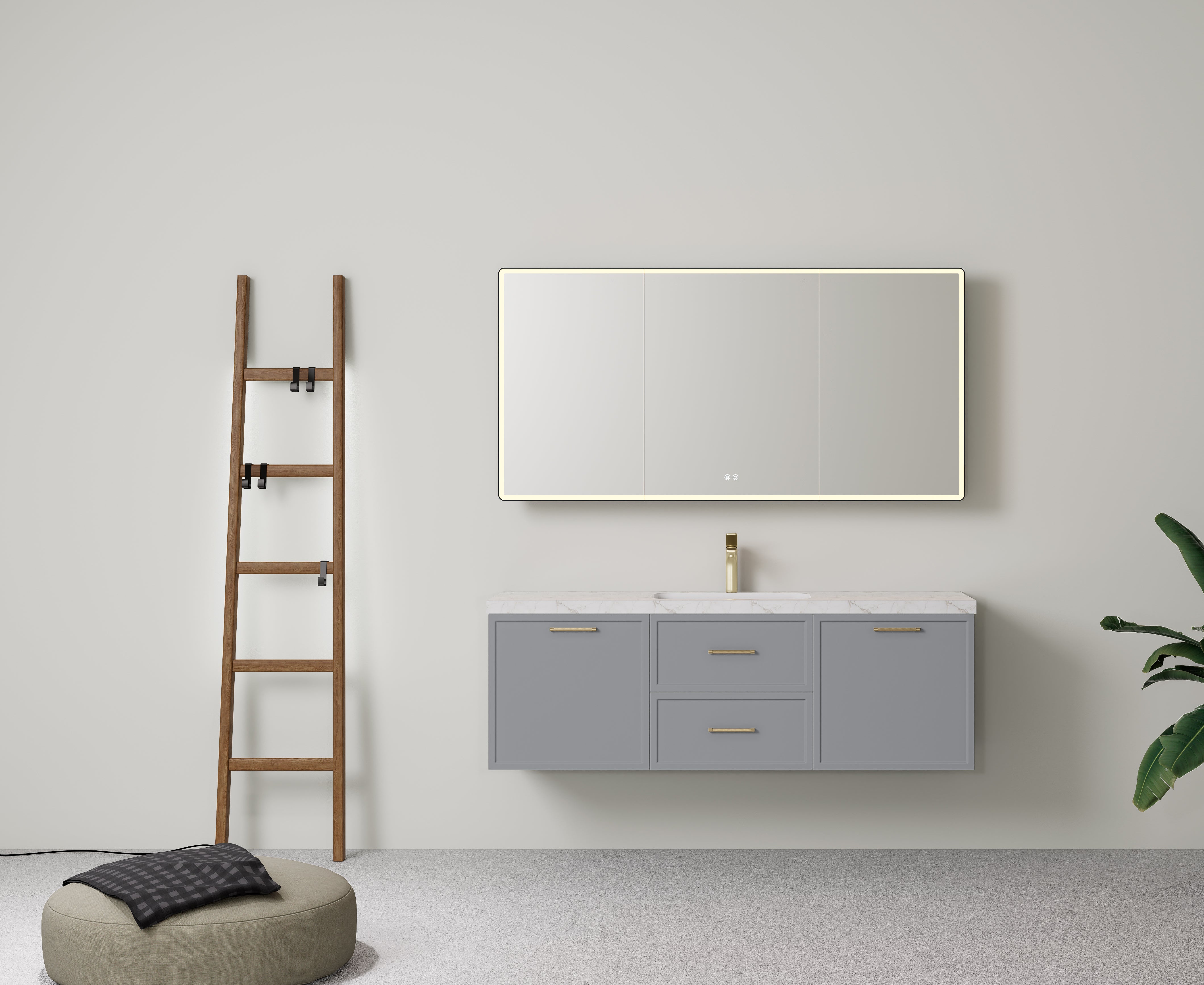 Kingsley Federation Wall Hung PVC Cabinet Matte Grey