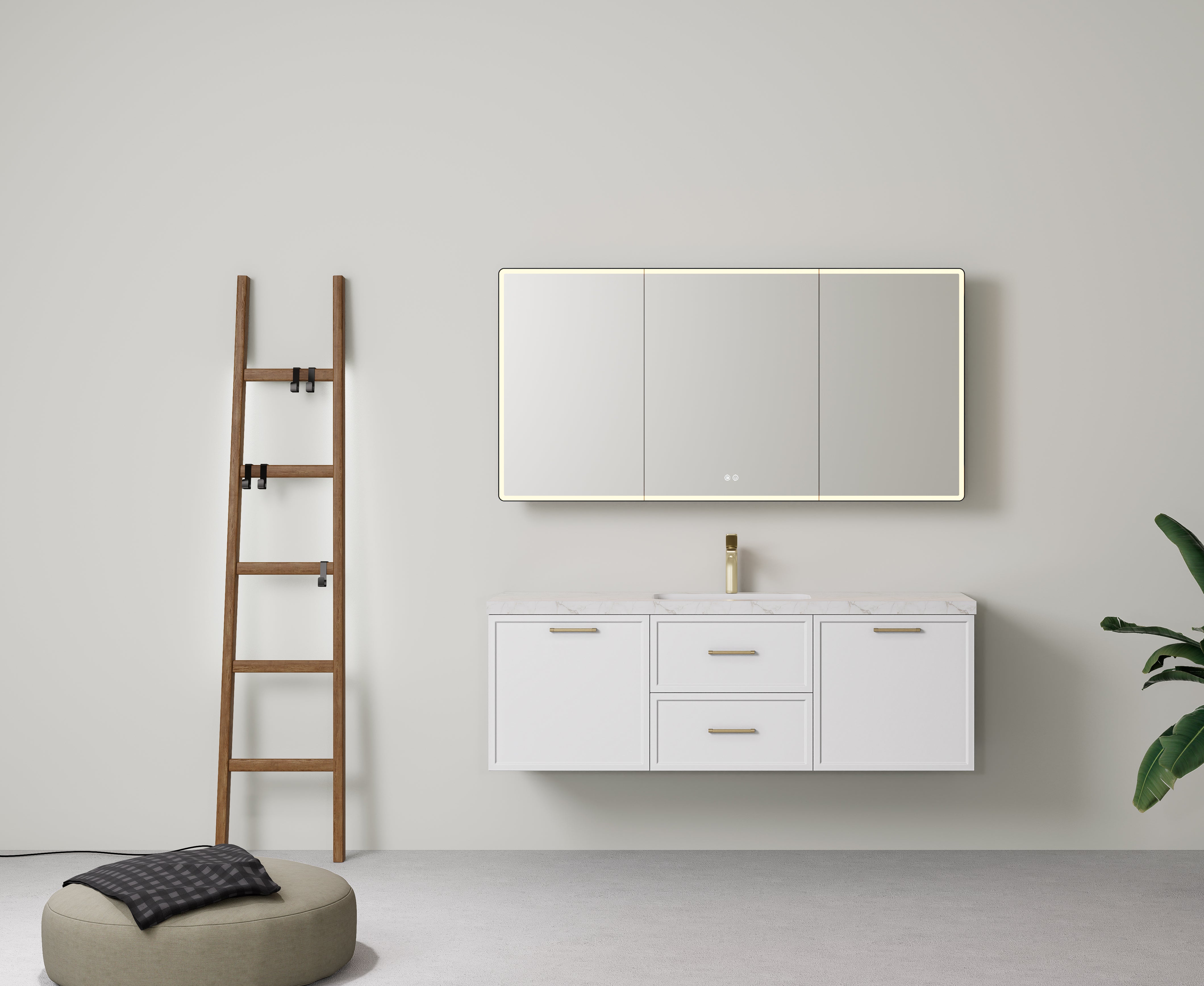 Kingsley Federation Wall Hung PVC Cabinet Matte White