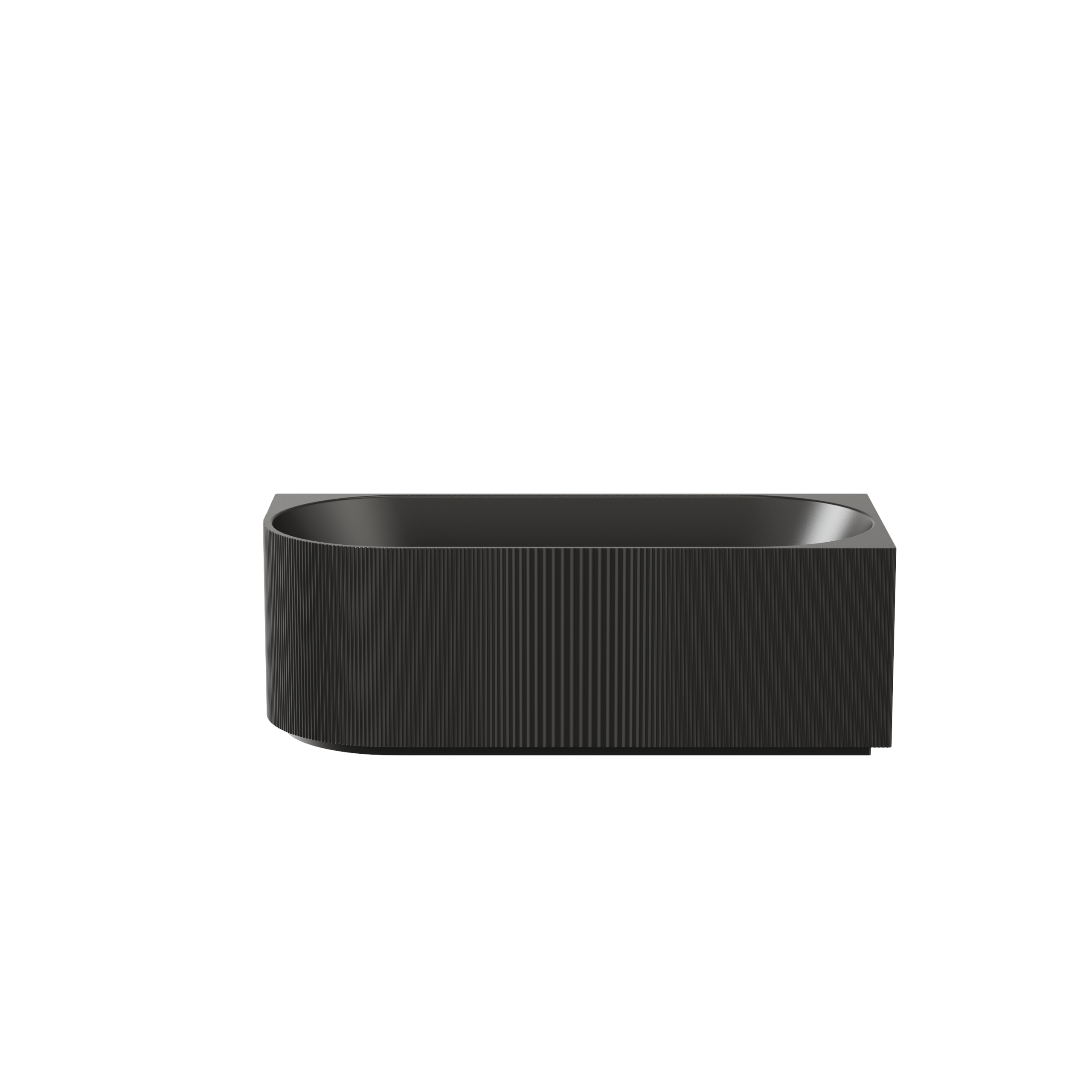 CETO Capri Groove 1700mm Fluted Oval Freestanding Right Corner Bathtub Matt Black