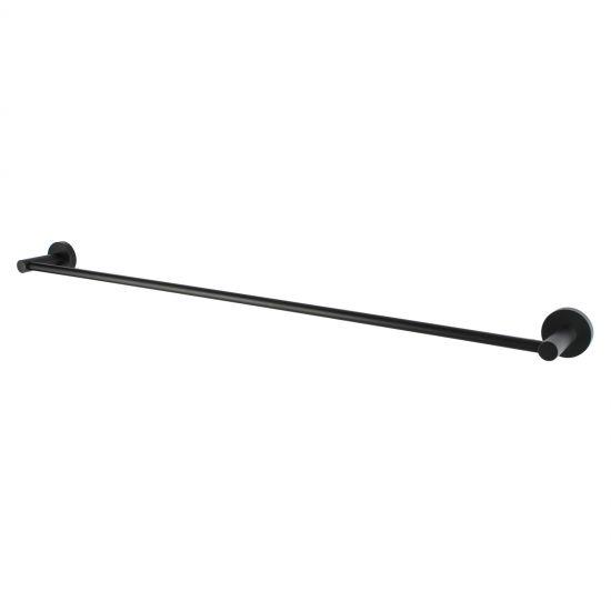 LUCID PIN Round Black Single Towel Rack Rail 800mm - Living and Bathroom