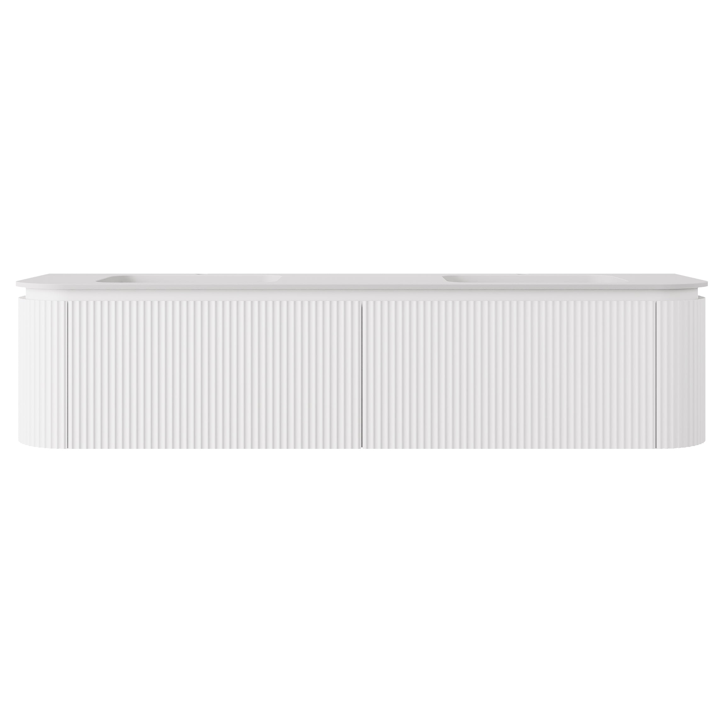 Estella Modern Curve Wall Hung Vanity PVC Cabinet Matte White