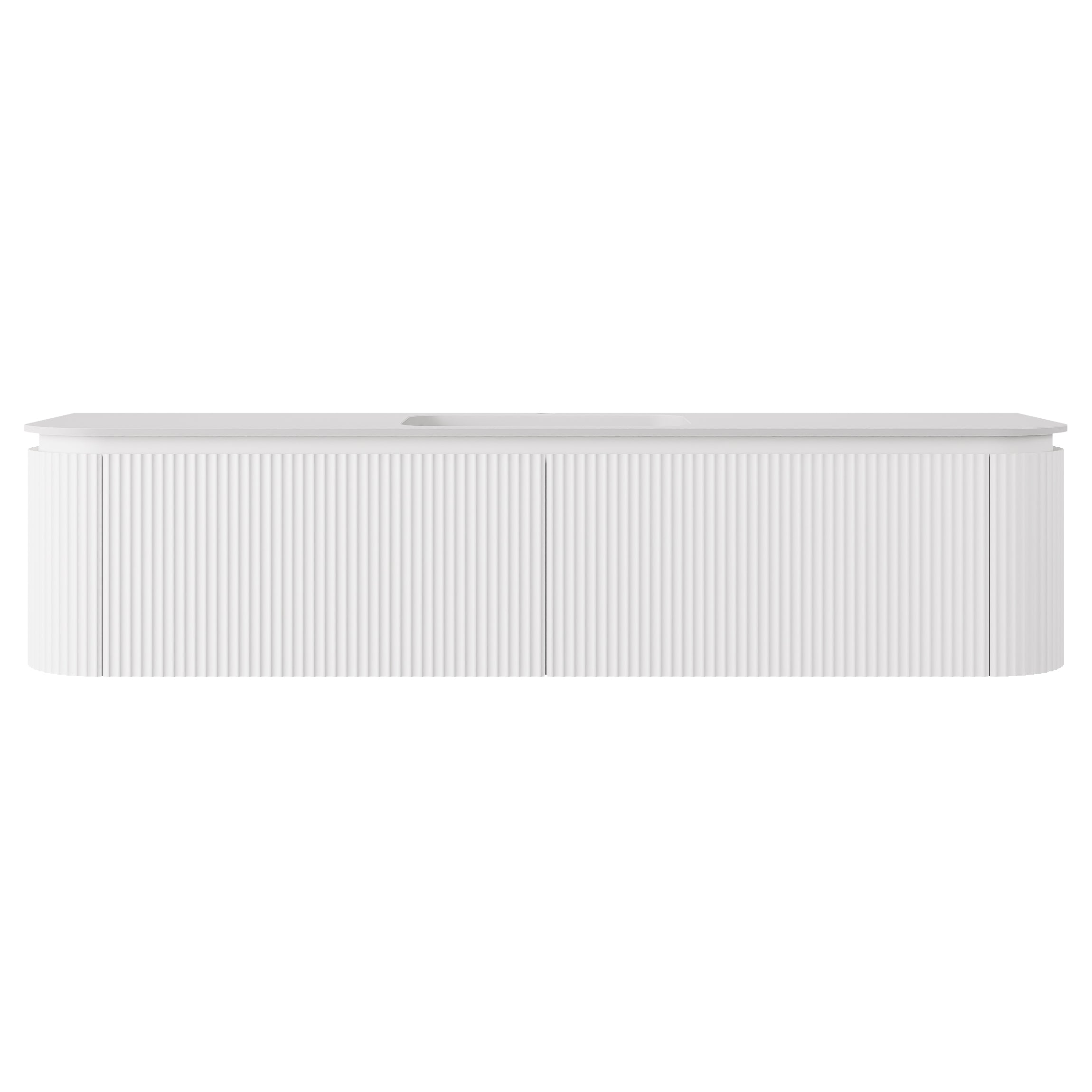 Estella Modern Curve Wall Hung Vanity PVC Cabinet Matte White