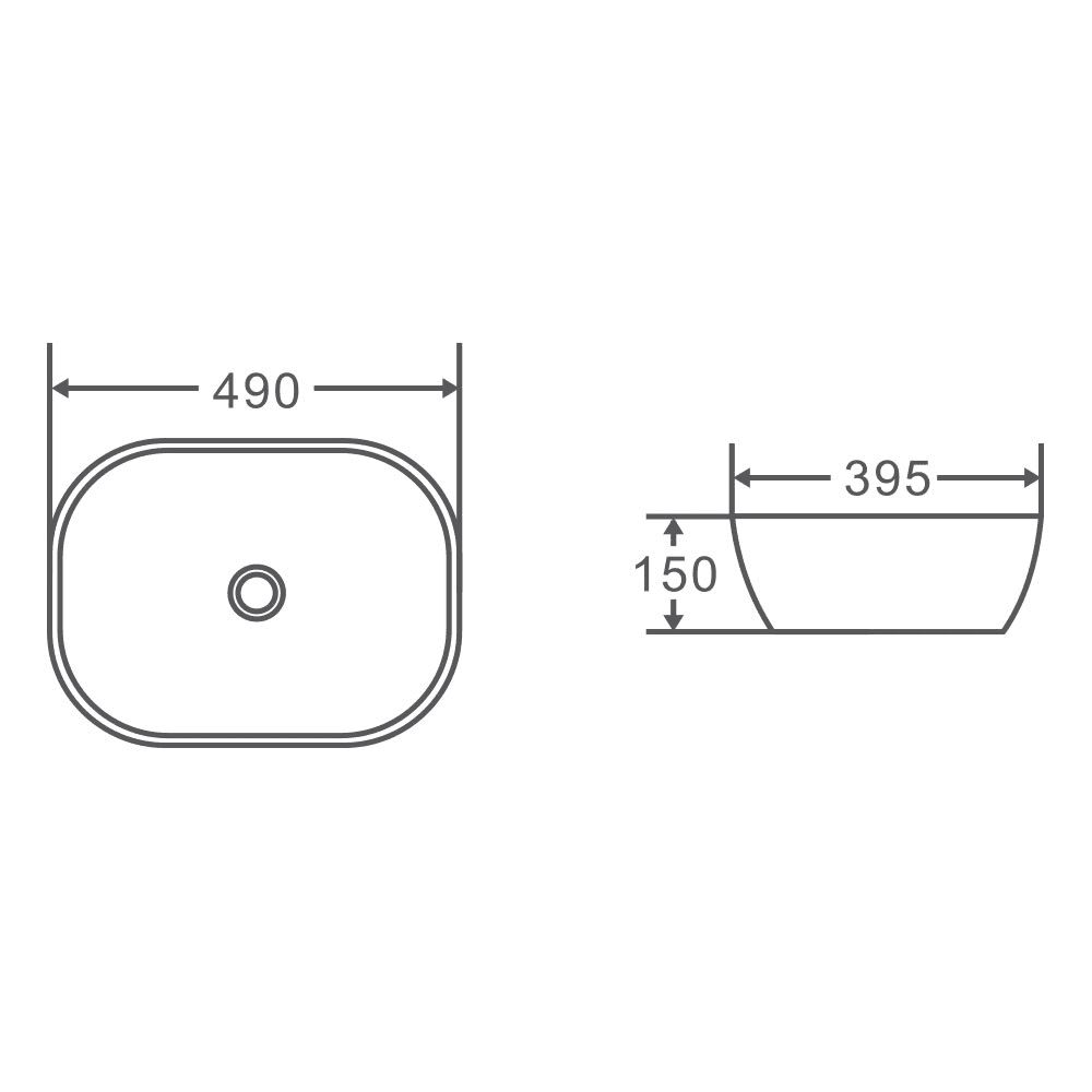 Chur 43 Touchline White Above Counter Basin - Living and Bathroom