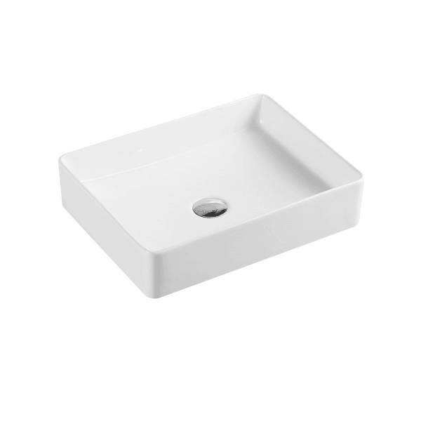 Etna Matt White Above Counter Rectangular Basin - Living and Bathroom