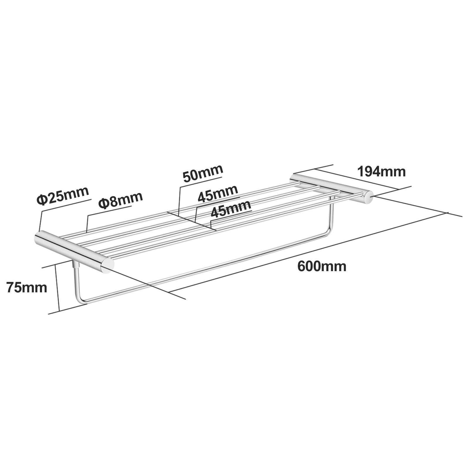 Chrome Shower Shelf