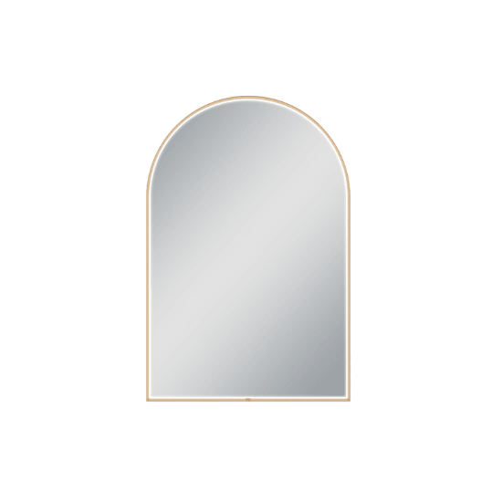 600*900mm Arch 3 Color Lighting Gun Metal Grey Aluminum Framed Front Hidden LED Mirror with Touch Sensor Switch - Living and Bathroom